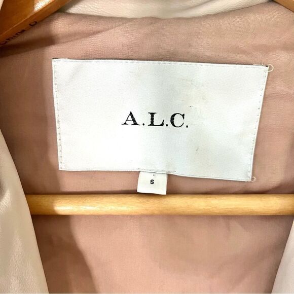 A.L.C. Liam Faux Leather Puffer Jacket Size Small in Fog Cream NEW with tags - Picture 14 of 16
